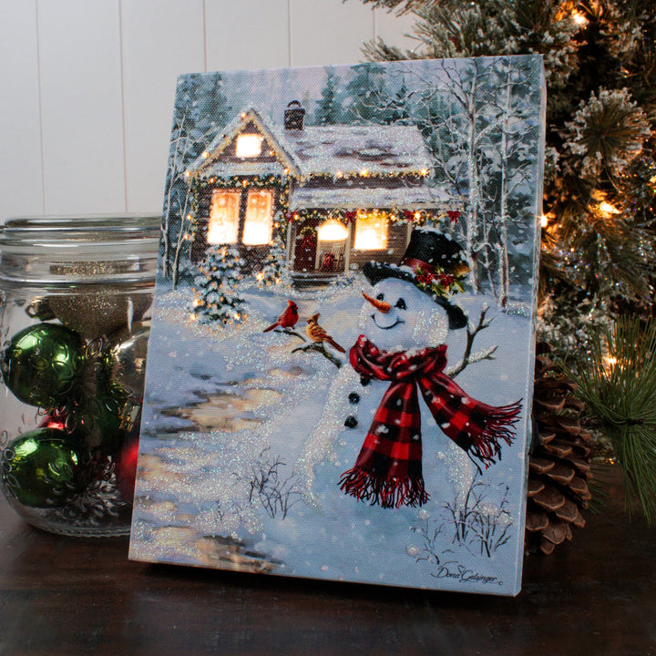 Cottage in the Snow Mini Lighted Canvas