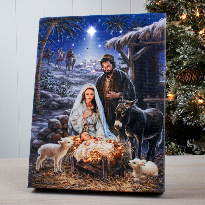 A Savior is Born Lighted Canvas