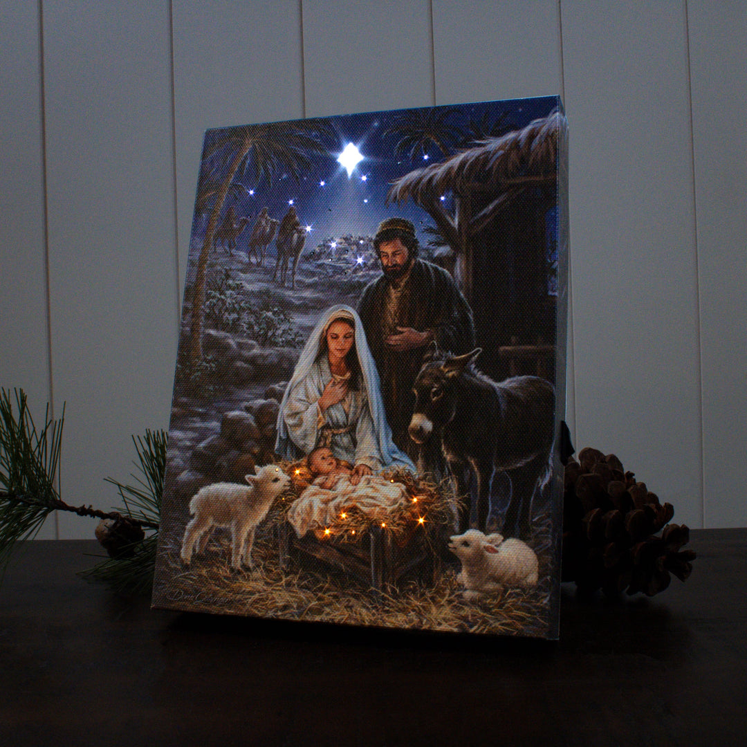 A Savior is Born Lighted Canvas