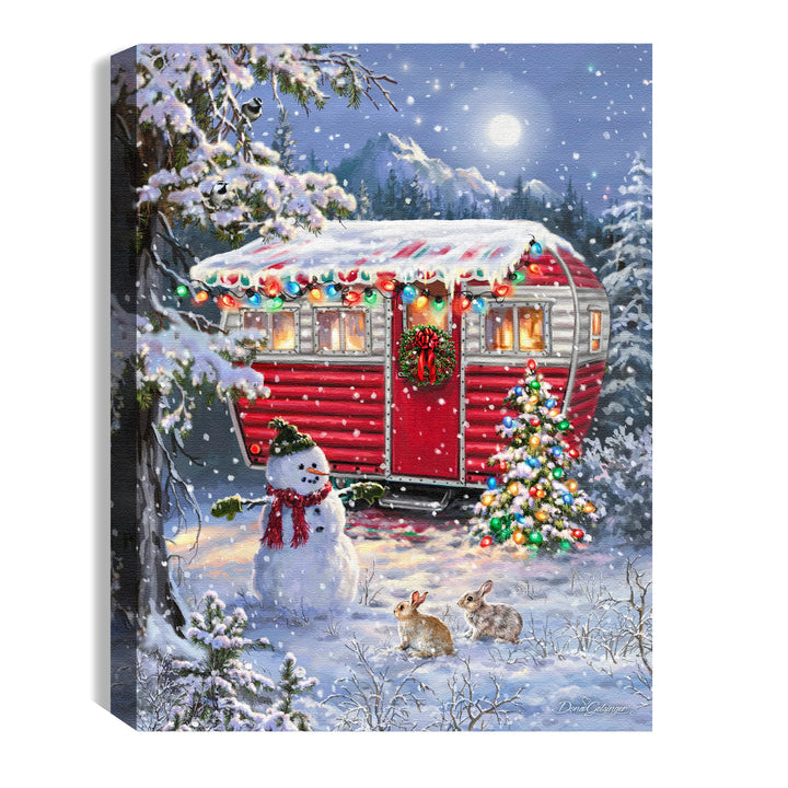 Snowy Retreat Mini Lighted Canvas