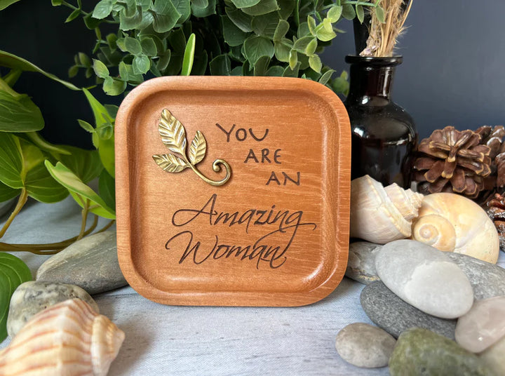 Inspirational Message Wooden Trinket Dish