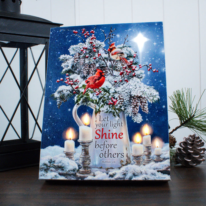 Candle Light Christmas Lighted Canvas