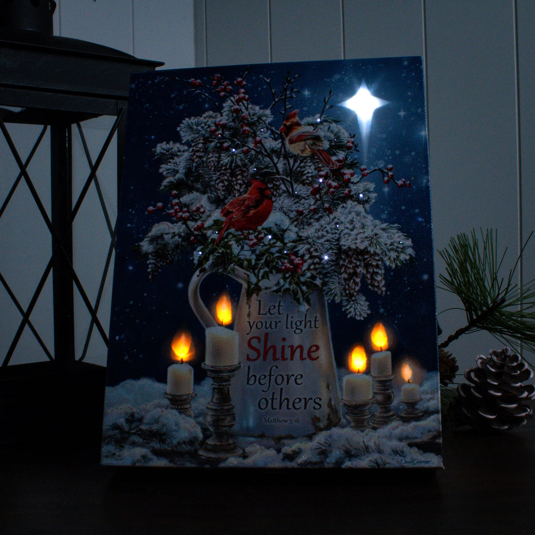 Candle Light Christmas Lighted Canvas