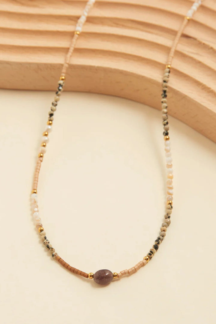Genuine Dalmatian Jasper Dainty Necklace