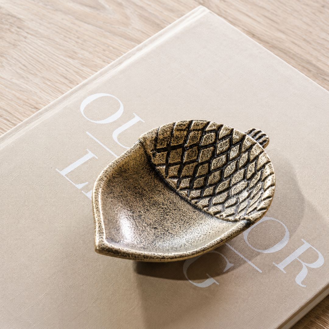 Antique Brass Acorn Tray