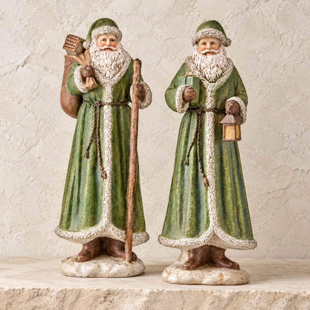 Antique Green Santa Figurine
