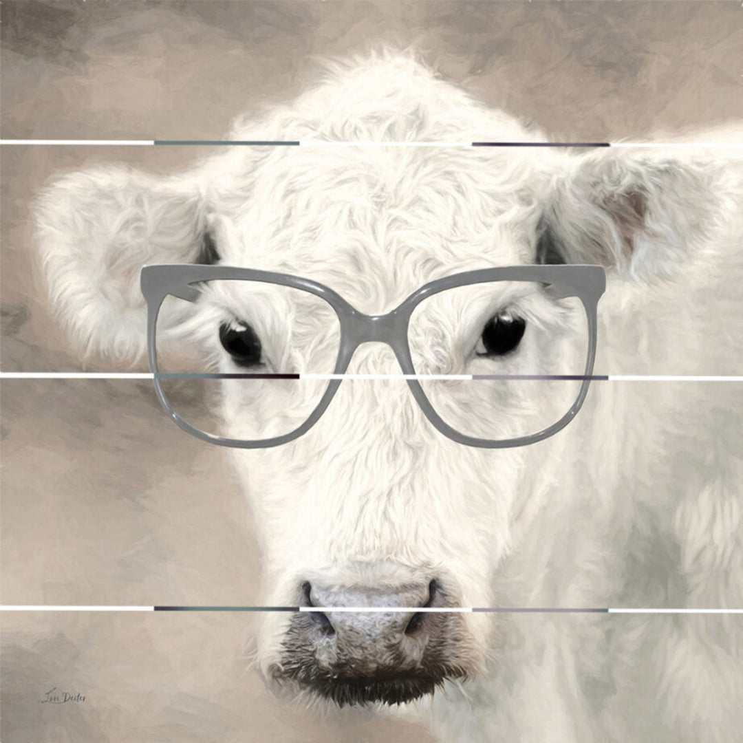 See Clearly Cow Wooden Print