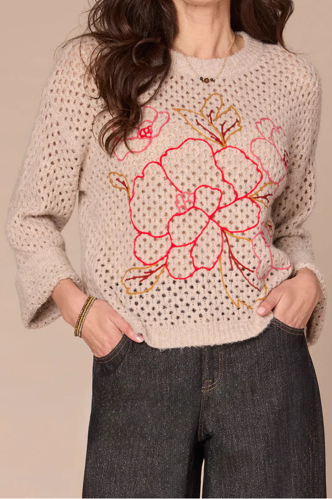 Floral Embroidered Sweater