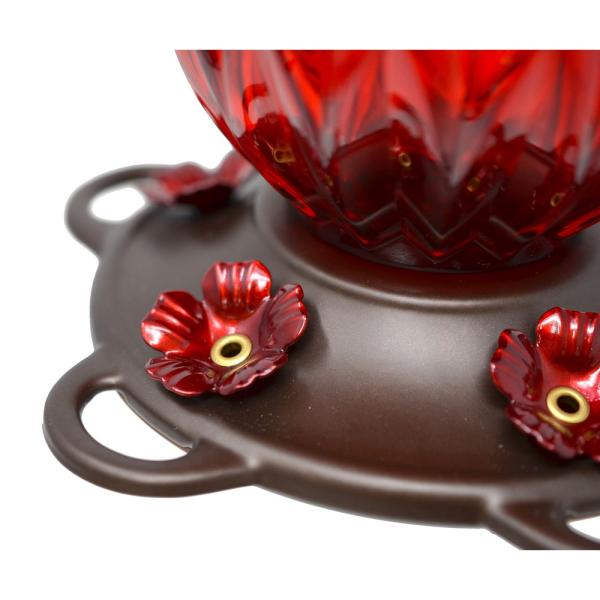Red Glass Lantern Hummingbird Feeder