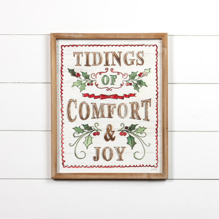 Tidings of Comfort & Joy Watercolor Sign