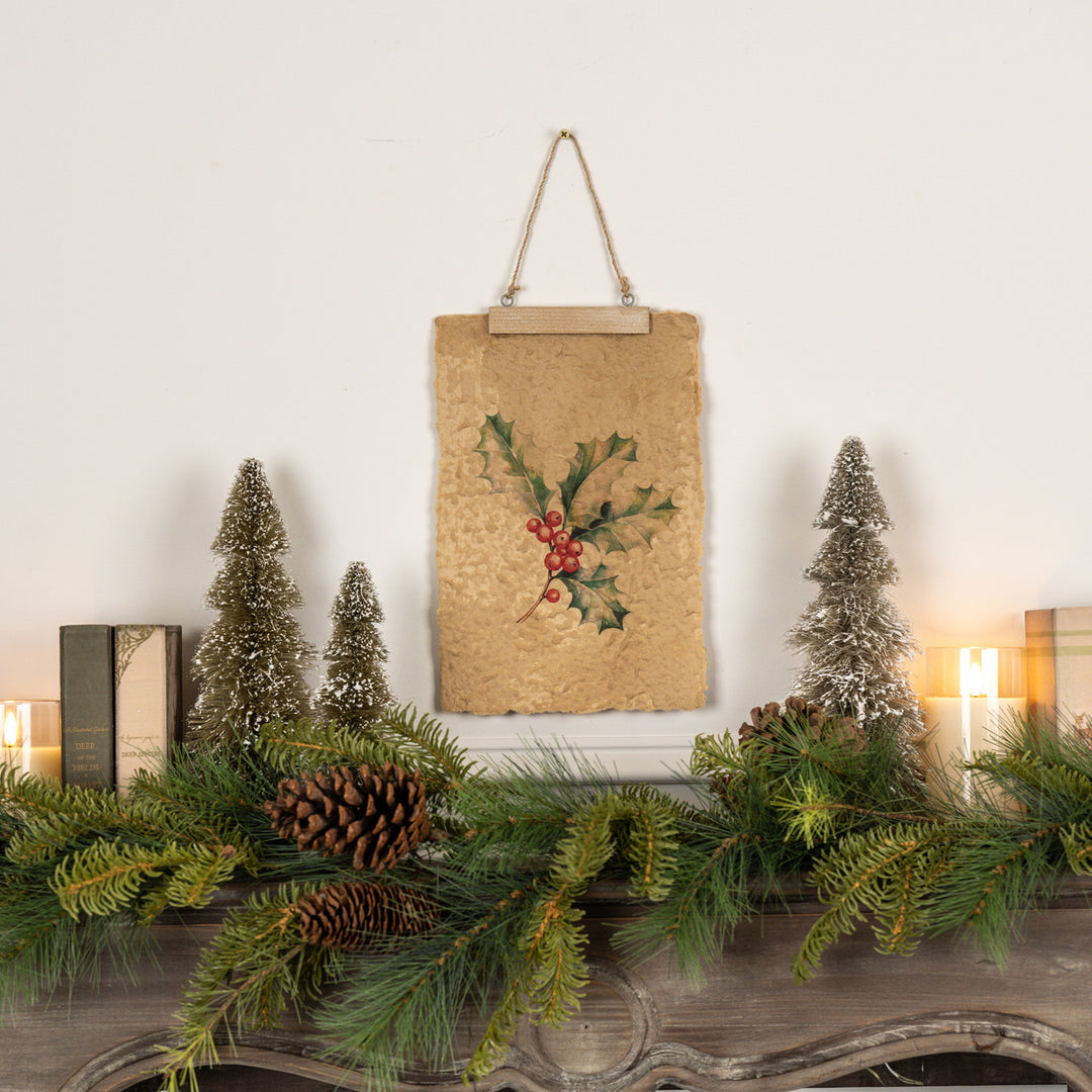Holly Berry Hanging Paper Print