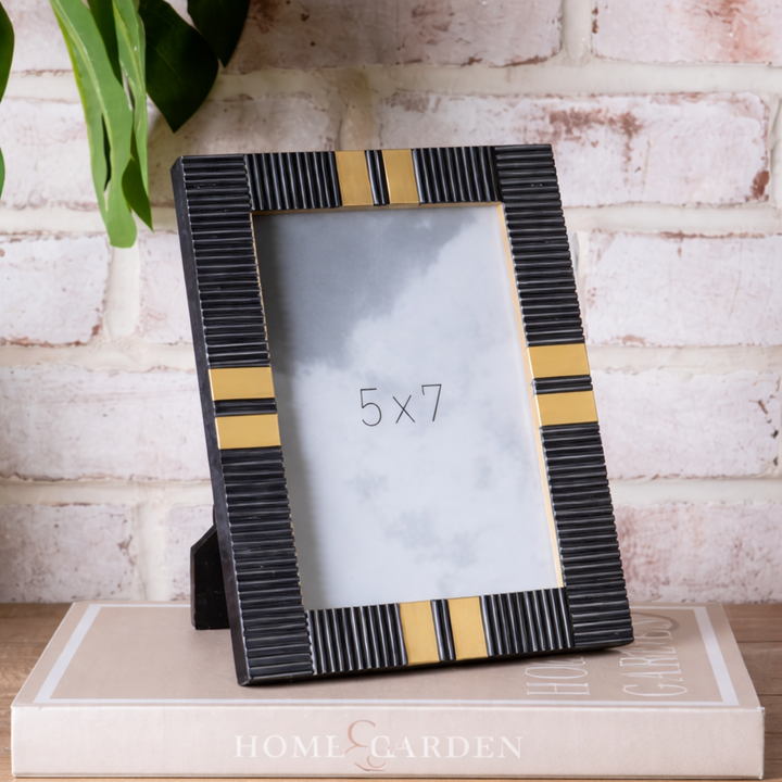 Black Resin + Brass Picture Frame