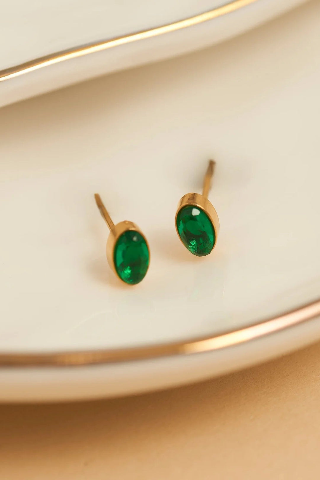 Narelle Waterproof Oval Gem Stud Earrings
