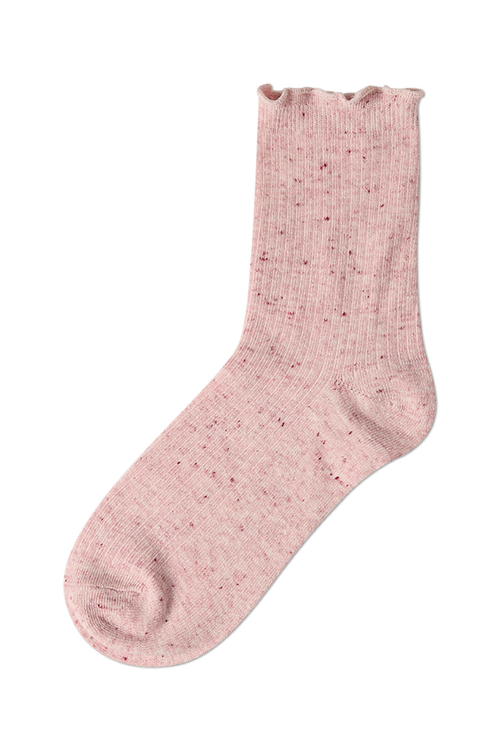 Vintage Ribbed Lettuce Edge Crew Socks