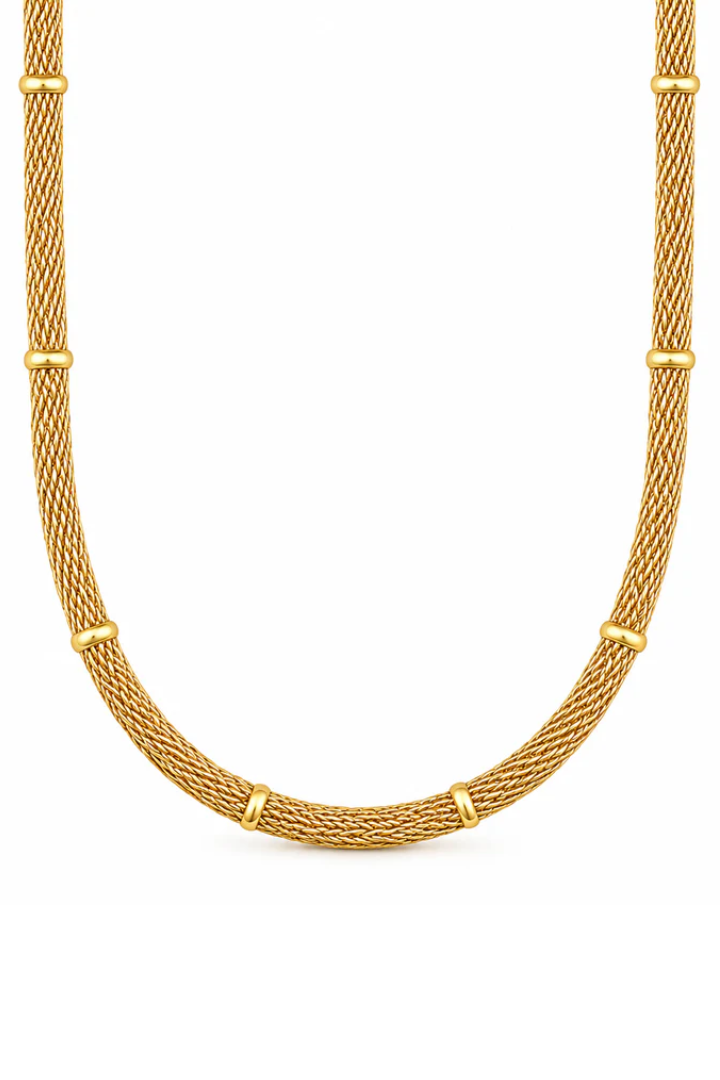 Ellie Vail Cosette Beaded Round Mesh Chain Necklace