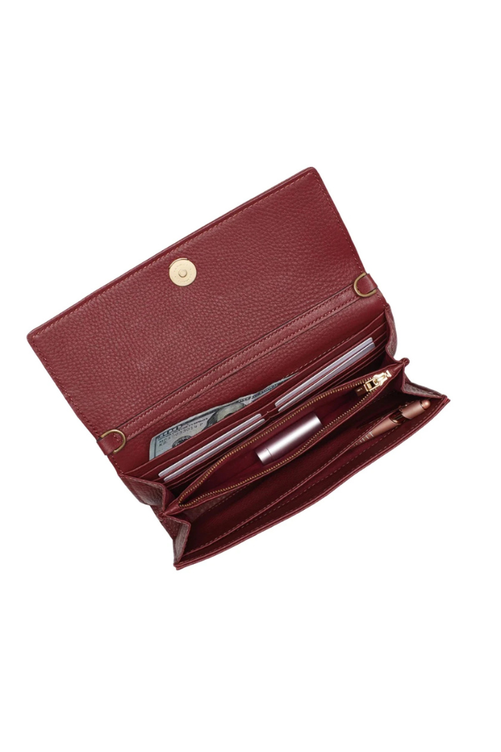 Hammitt AJ Crossbody Clutch - Pomodoro Red / Brushed Gold Hammered