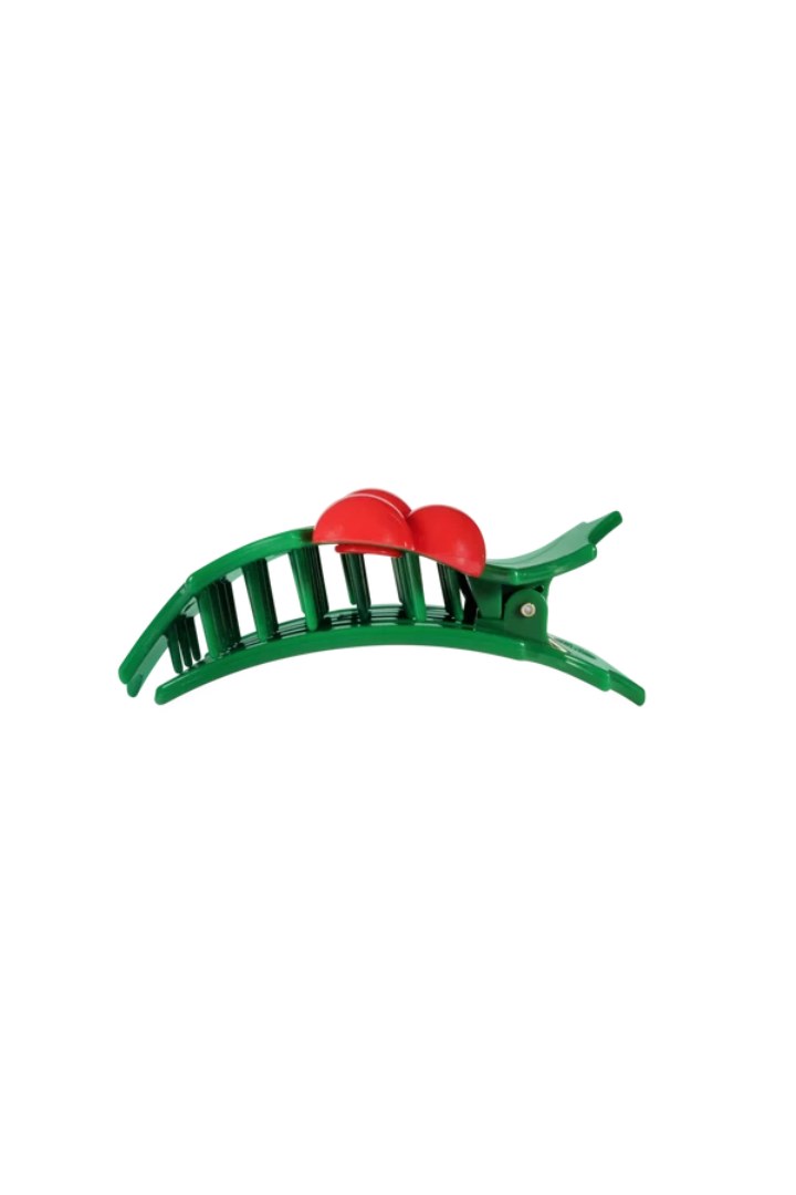 Teleties Glitter Holly Leaves Flat Hair Clip