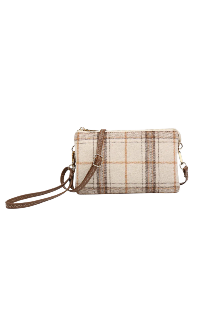 Jen & Co Riley Plaid 3 Compartment Crossbody