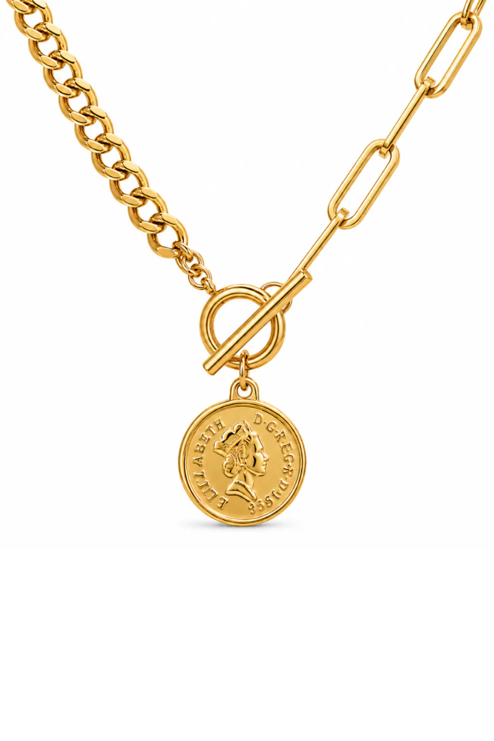Ellie Vail Stacie Toggle Chain Coin Necklace