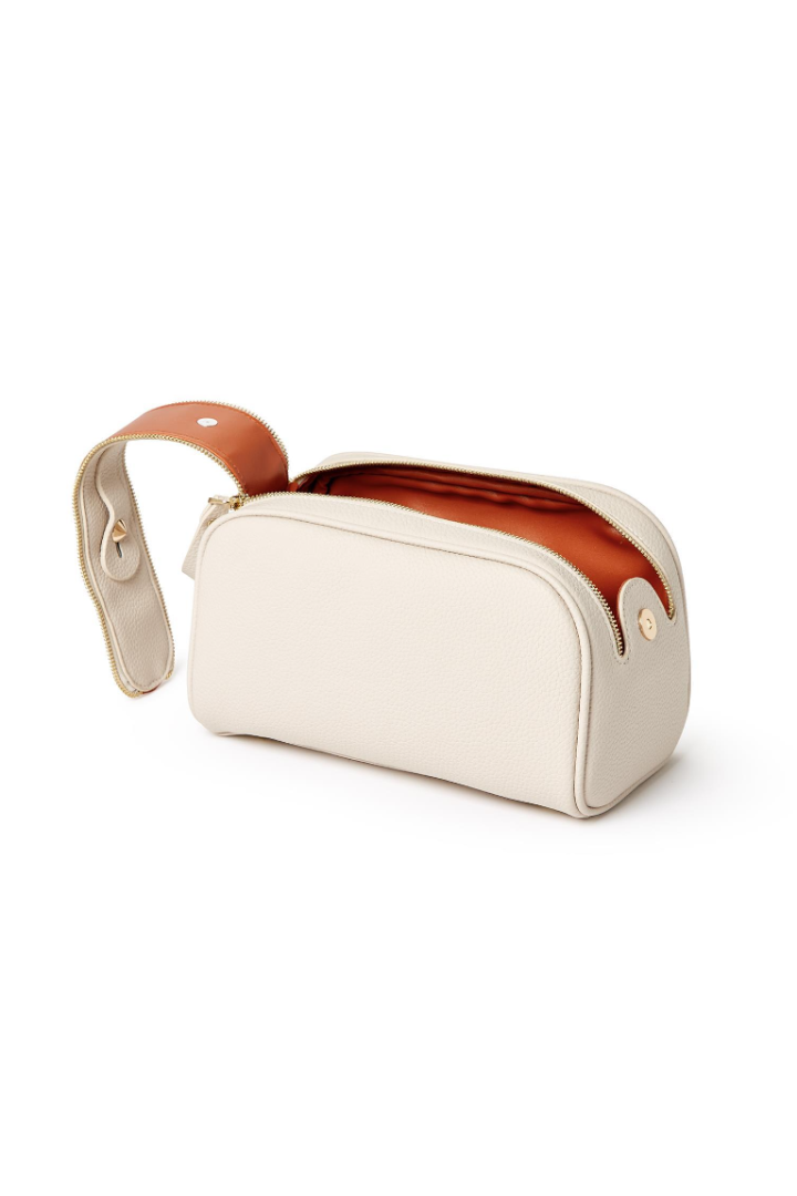 Double Zip Vegan Leather Toiletry Case