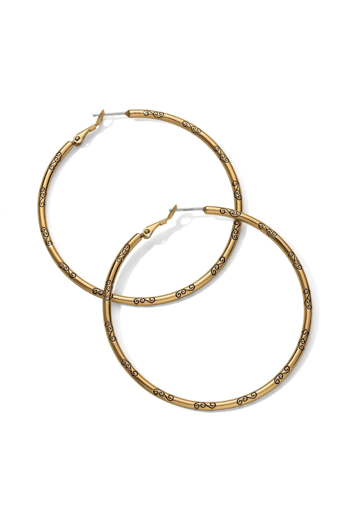 Brighton Grande Hoop Charm Earrings