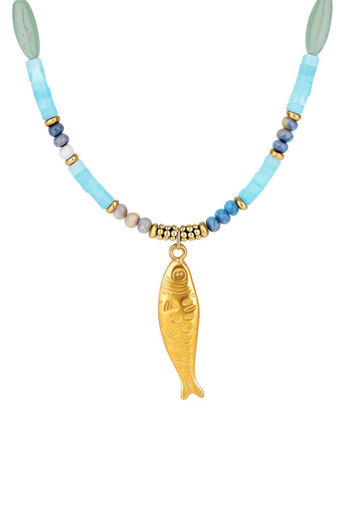 Ellie Vail Akira Beaded Fish Pendant Necklace