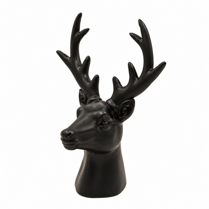 Matte Black Reindeer Bust