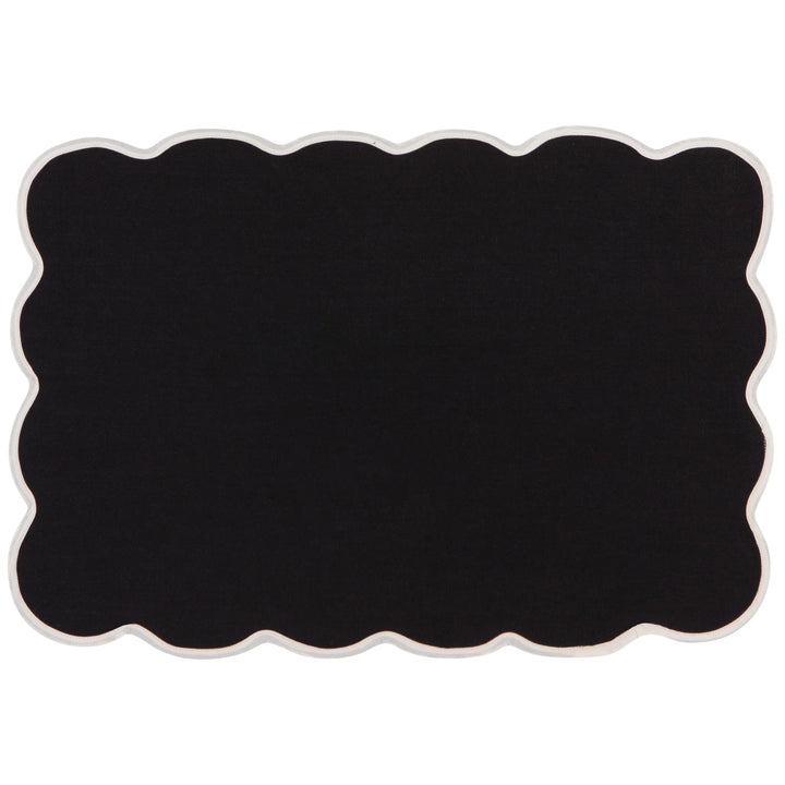 Black Scalloped Florence Placemat