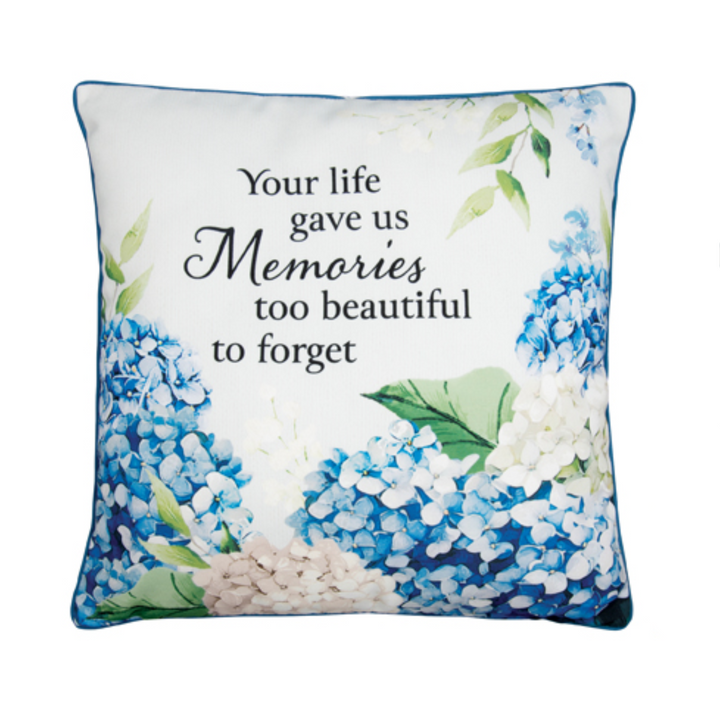 Blue Hydrangea Memorial Pillow