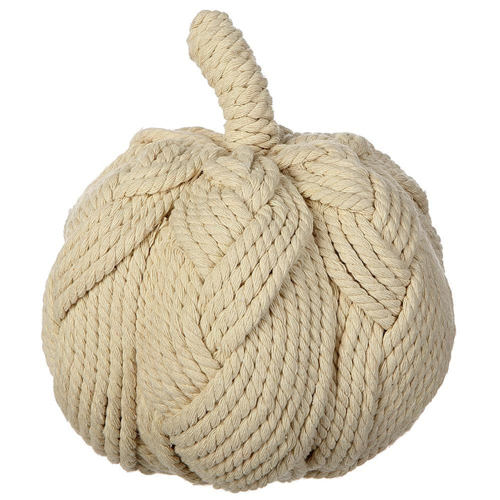 Beige rope ball on a white background