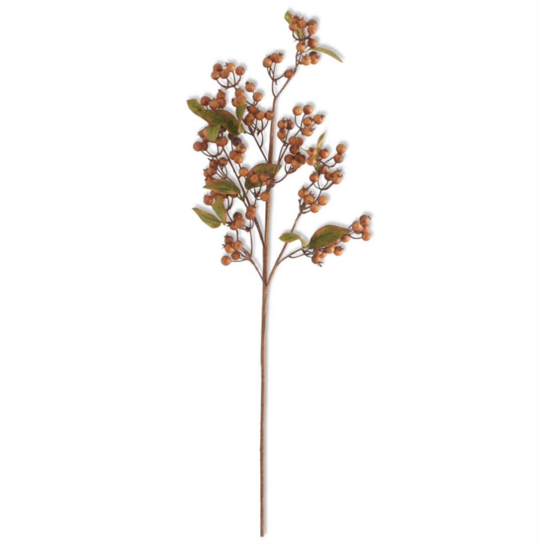 Brown Berries & Leaves Spray