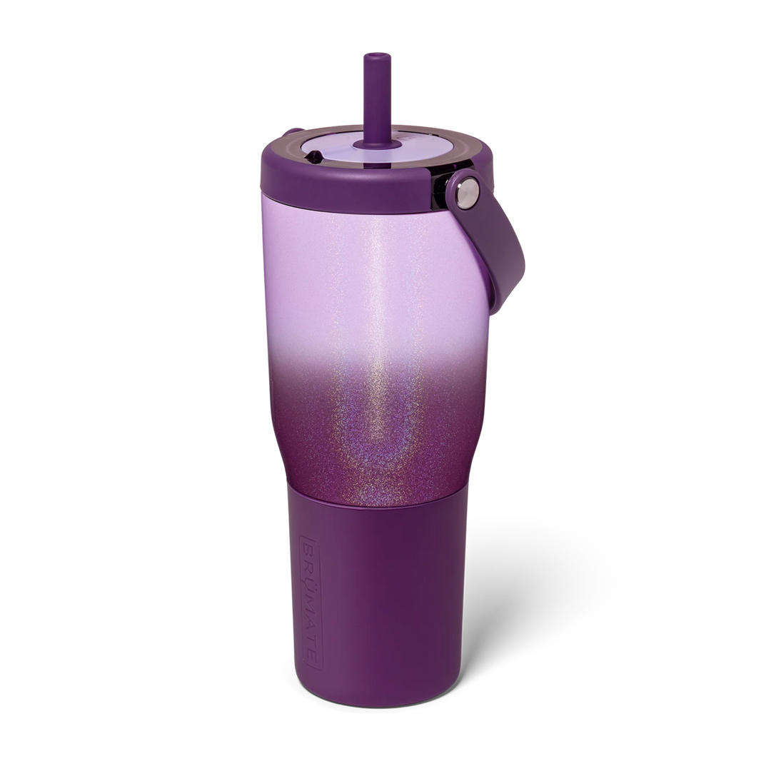 Purple tumbler with a gradient effect on a white background