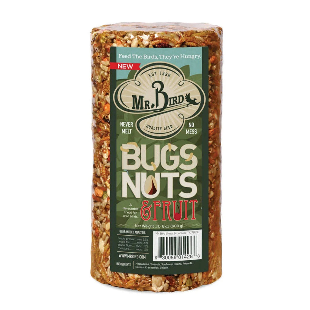 Bugs Nuts & Fruit Bird Treat Cylinder on white background