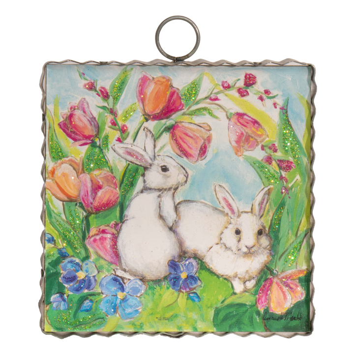 Bunny Curiosity Scalloped Mini Print