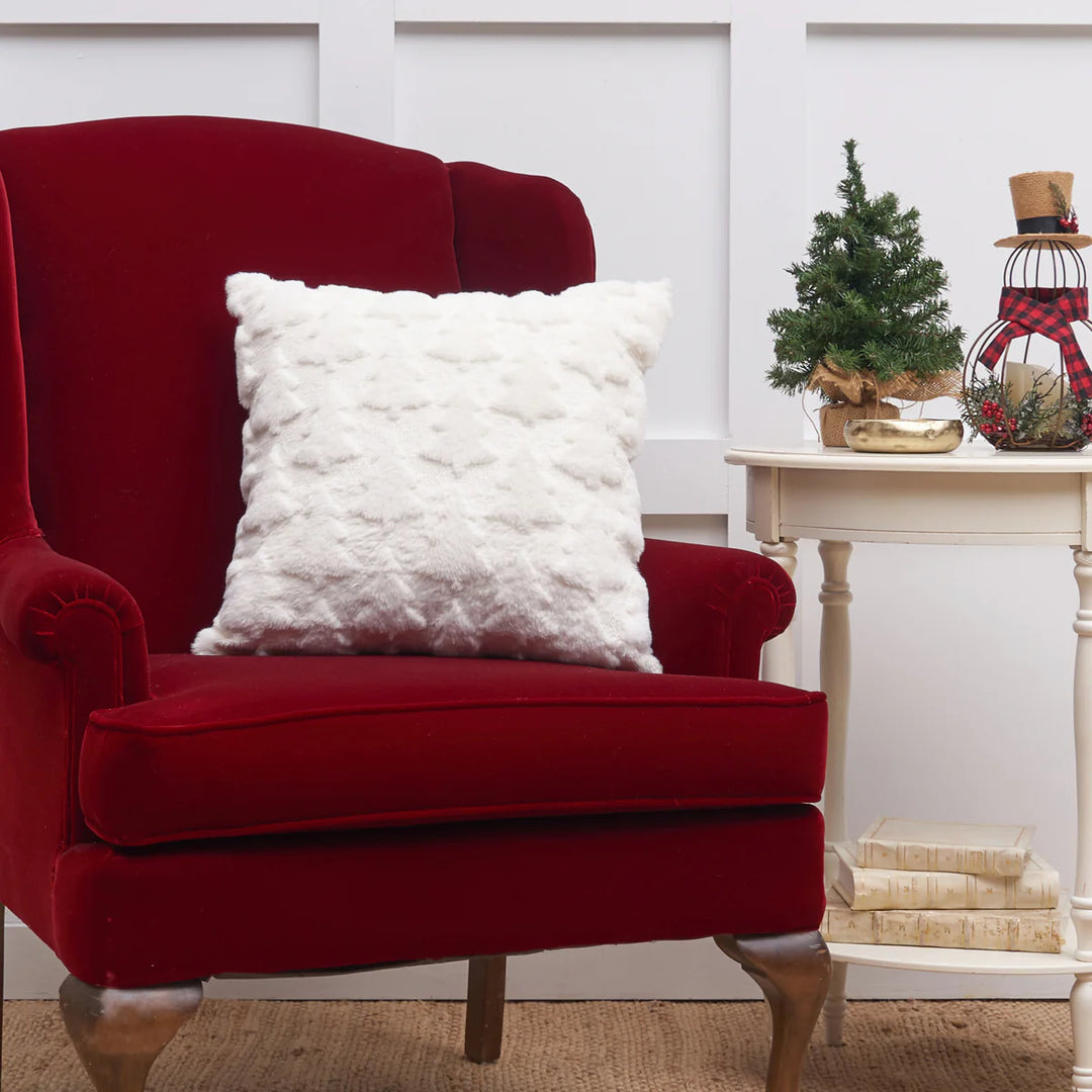 Frosted Tree Tufted Pillow