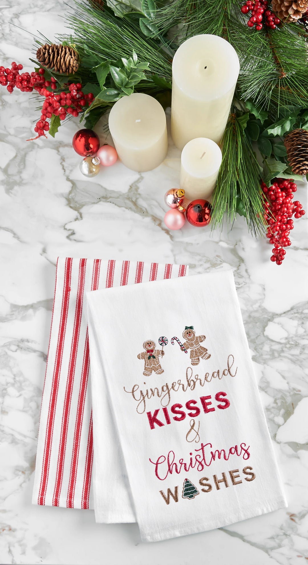 Gingerbread Kisses & Christmas Wishes Kitchen Towel