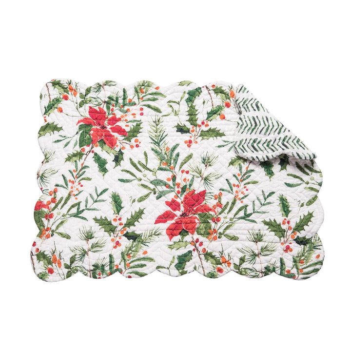 Silvia Poinsettia Quilted Placemat