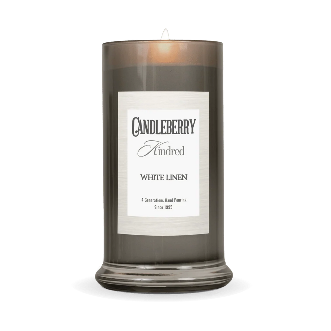 Candleberry Kindred White Linen Large Jar Candle
