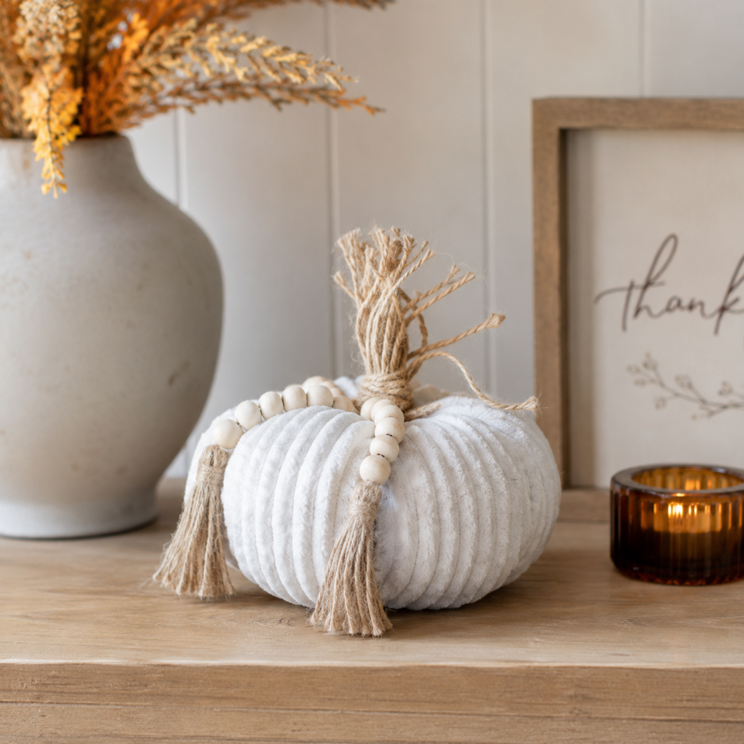 Beaded Tassel Velvet Pumpkin