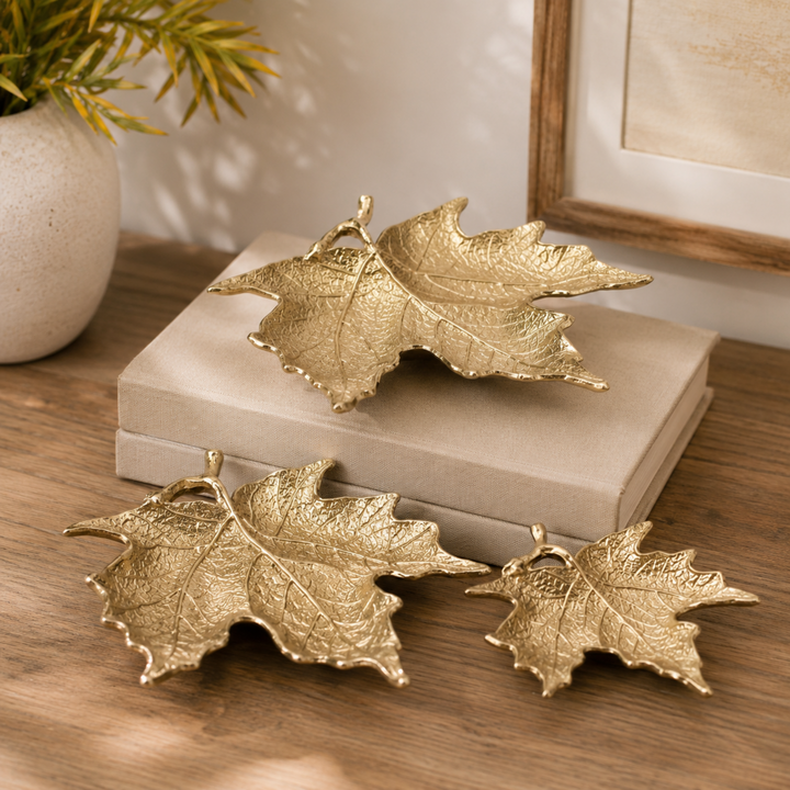 Golden Maple Leaf Plate