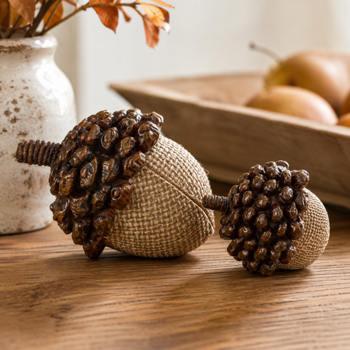 Pinecone Topped Acorn Accent