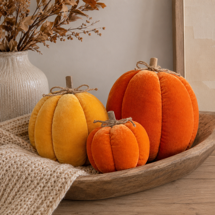Simplistic Orange Velvet Pumpkin