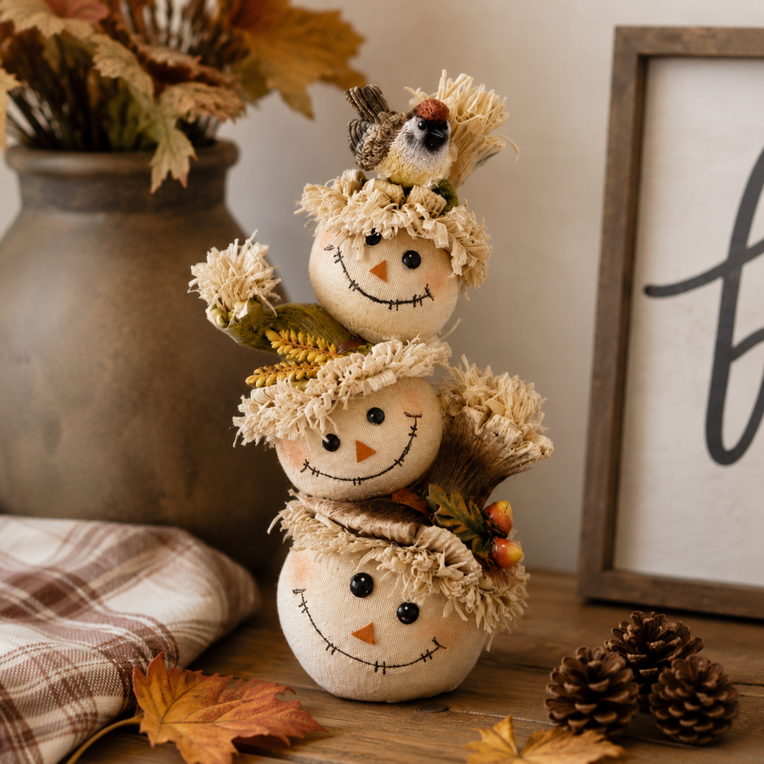 Fall Scarecrow Stack Figurine