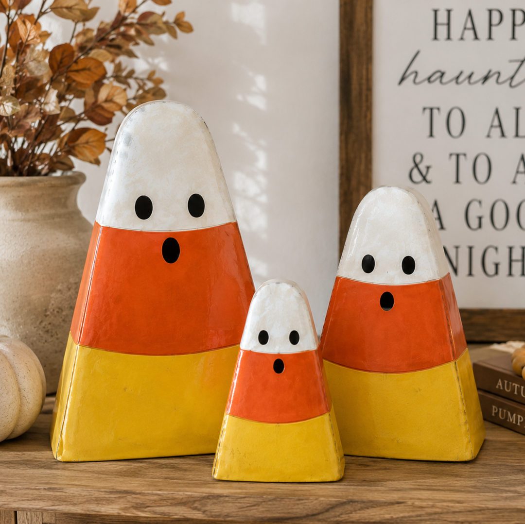 Candy Corn Metal Block Sitter