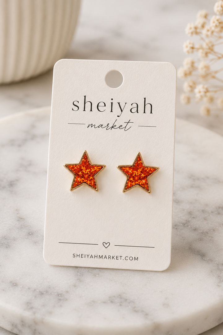 Star Glitter Studs
