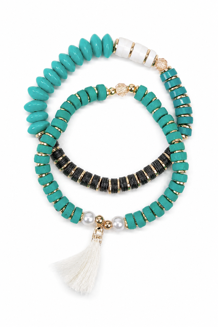 Paloma Mango Wood Layered Stretch Bracelet