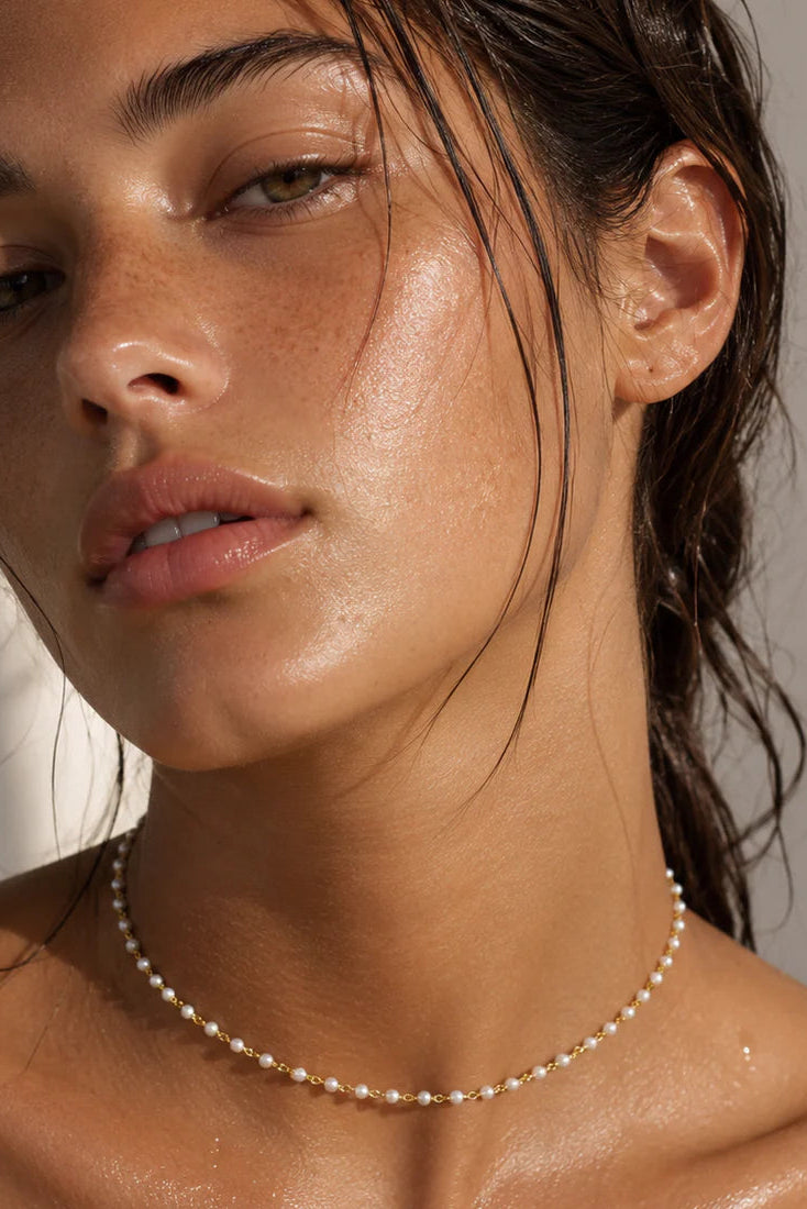 Ellie Vail Sheena Dainty Pearl Choker Necklace