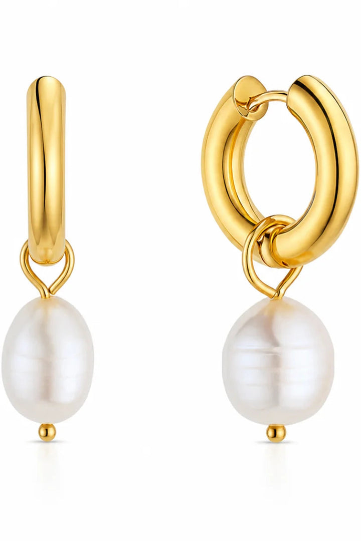 Ellie Vail Melrose Mini Hoop Pearl Earring