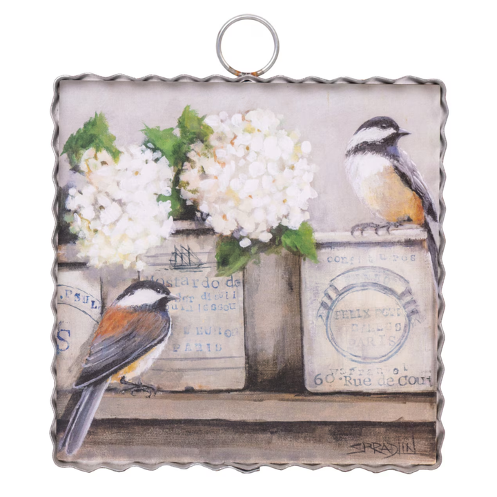 Chickadee Hangout Scalloped Mini Print
