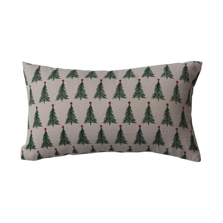 Christmas Tree Printed Lumbar Pillow